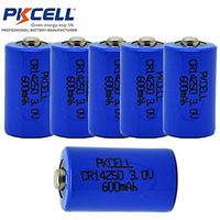 1/2AA CR14250 600mAh 3.0V Lithium Manganese Battery (6PC-CR14250)