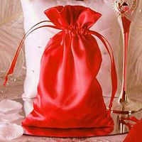 Efavormart 60PCS RED Satin Gift Bag Drawstring Pouch Wedding Favors Bridal Shower Candy Jewelry Bags - 6"x 9"