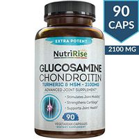 Glucosamine Chondroitin MSM Turmeric 2100mg - 3X Triple Strength Joint Supplement for Men & Women. Supports Pain Relief for Knees, Back, Hips & Inflammation. Gluten-Free & Non-GMO
