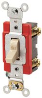 Leviton 1222-SW 20 Amp, 120/277 Volt, Toggle Double-Pole AC Quiet Switch, Heavy Duty Grade, Grounding, White