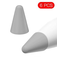 pzoz Protector Case Compatible with Apple Pencil Tips for 1st & 2nd Generation, Silicone Nibs Cover for iPad Pencil Tips and Replacement Writing Protection (6 Pcs) (Gray)