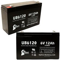 2 Pack Replacement for LITHONIA ELB0610 Battery - Replacement UB6120 Universal Sealed Lead Acid Battery (6V, 12Ah, 12000mAh, F1 Terminal, AGM, SLA) - Includes 4 F1 to F2 Terminal Adapters