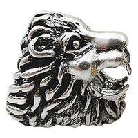 Lzttyee Antique Lion Head Shaped Cigarette Holder Ring Hands Free Smoking Rings Cigarette Rings (Silver 19mm)