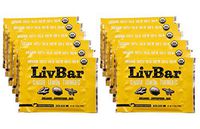 LivBar - Ginger Lemon Turmeric Organic Superfood Bar - USDA Certified - Non-GMO - Gluten, Peanut, Soy, and Dairy Free Protein Snack Bars with Compostable Wrapper - 12 Pack