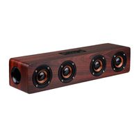 Anynow HiFi Wireless Wooden Bluetooth Speaker Desktop Speaker Support TF Card AUX Handsfree Audio for Bookshelf Phone Home Computer(Red)