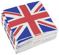 100-Pack Decorative Napkins - Disposable Paper Party Napkins with UK Flag Design - Perfect for Birthday Parties, Celebrations and Special Occasions, 13 x 13 Inches