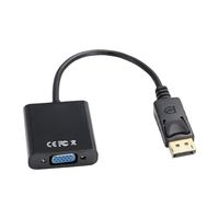 DisplayPort to VGA Adapter,Toptekits 1080P 20 Pin DP DisplayPort Male to 15 Pin VGA Female Adapter Cable Converter for MacBook, ThinkPad, PC, Laptop, Digital Monitor, Projector, Computers(6inch/15cm)