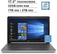 2020 Newest HP Pavilion 17 17.3 Inch Touchscreen Laptop (Intel Quad Core i7-8565U up to 4.6 GHz, 32GB DDR4 RAM, 1TB M.2 SSD (Boot) + 2TB HDD, Intel UHD 620, WiFi, Bluetooth, HDMI, Windows 10)