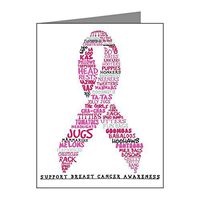 Note Card Pink Ribbon Breast Cancer Awareness