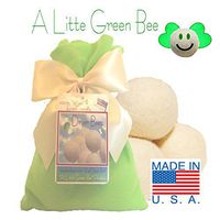 Three Eco-friendly 100% Wool Dryer Ball Gift Set -Handmade in USA- Premium Wool from American Farms, Soft, X-large, Natural and Unscented, Small Family Set of 3