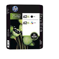 Genuine HP 62XL Black and Color Inkjet Cartridges in Retail Combo Pack