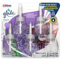 Glade Plugins Scented Oil Refills 5 Ct, Tranquil Lavender & Aloe, Plug in Air Freshener, 3.35 Fl Oz