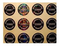 10,000 Black Hologram Numbered TamperMax Tamper Evident Security Label Holographic Seal Sticker, Round 0.5" (12mm).