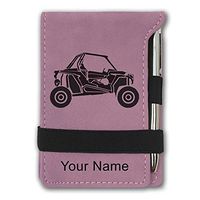 Mini Notepad, Off Road Racer, Personalized Engraving Included (Pink)