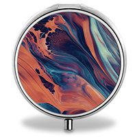 Compact 3 Compartment Medicine Case, IMLONE Customized Abstract Painting Pill Organizer Metal Pill Box Pill Container for Purse, Travelling and Daily Needs