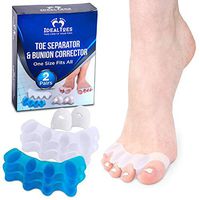 Toe Separators & Bunion Correctors by IdealToes-Relax and Relieve Foot Pain Naturally-Treatment for Hammer/Claw/Overlapping Toes-Medical & Wellness use for Both Men & Women-Works for Pedicure & Yoga