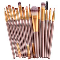 Witspace 15 pcs/Sets Eye Shadow Foundation Eyebrow Lip Brush Makeup Brushes Tool (Gold)