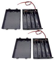 Super-Dad 6PCS 3 x 1.5V AA Plastic Battery Holder with Switch ON/Off Cover Spring Clip Case Box Black Red Wire Leads (4AA)