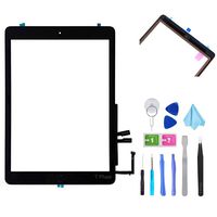 T Phael Black Digitizer Repair Kit for iPad 9.7" 2018 iPad 6 6th Gen A1893 A1954 Touch Screen Digitizer Replacement with Home Button + Adhesive + Tools