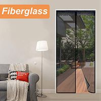 Reliancer Fiberglass Magnetic Screen Door 36"x80" Large Magnet Patio Door Mesh Curtain for Door Opening Up to 34" x79" W/Full Frame Magic Tape Outdoor Patio(Fiberglass, 3680)