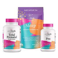 Pink Stork Pregnancy Bundle: Comprehensive Prenatal Vitamins, Sleep Tea with Melatonin Aid + Probiotics, Women-Owned