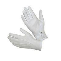 YunZyun White Formal Gloves Tuxedo Honor Guard Parade Santa Men Inspection Cotton Costume with Snap Cuff Silver (White 1Pair)