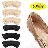 6 Pairs Heel Cushions Inserts, Heel Pads for Women and Men Shoes Preventing Heel Rubbing and Slip Out Heel Protectors (3 Pack Black& 3 Pack Skin)