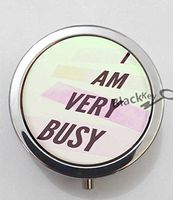 BlackKey I am Very Busy 3-Compartment Decorative Pocket Gift Box Case Organizer for Pill, Color 1 -1195