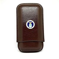 Genuine Leather US Air Force Cigar Case 3-Finger with 3 Cigar Holders - Pocket-Sized Cigar Case for Travel, Gifts for Men by Cigar Cutters by Jim