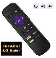 1-clicktech Standard IR Replacement Remote for RokuTV with 4 Shortcut Channels (IR Remote, Hitachi Roku TV)