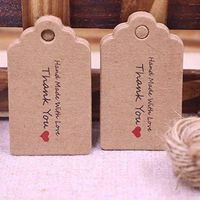 OBELLA BOUTIQUE 100 tag 100 string brown/white NEW DIY LOVE 5X3cm handmade with love products note tag my sweet honey for wedding tag