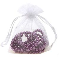 ANSLEY SHOP 100pcs 4x5 Inches Drawstrings Organza Gift Candy Bags Wedding Favors Bags (White)