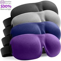 (4packs) Unimi Sleep Mask for Woman and Man, Upgraded Contoured 3D Eye Mask Eye Cover, Comfortable Sleeping Mask No Pressure On Your Eyeballs, Create Total Darkness Black Purple Blue Grey Navy