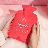 Irrigation hot Water Bottle Female Injection Plumbing Water Bag Flushing Warm Handbag Cute Cartoon Student Small Hand Warmer Explosion-Proof Warm Treasure, red Saturday Trumpet