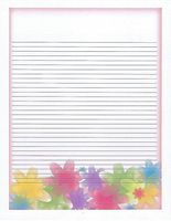 Girls Camp Floral Lined Stationery Paper 26 Sheets