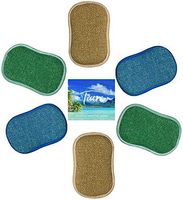 Kitchen Scrubber Sponge by Tiare Home Non Scratch Cleaning for Dishes and More Dual Surface Microfiber (6 Pack)