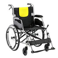 Adult Lightweight Wheelchair Aluminum Alloy for The Elderly Disabled Lightweight Folding Easy to Carry Manual Portable Self-Propelled Trolley