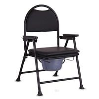 LGZW Elderly Squatting Chair, Folding Movable Commode Chair, Comfortable Cushion and Backrest, Suitable for The Elderly, Disabled, Pregnant Women