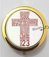 BlackKey Christian Cross Lords Prayer Cross 3-Compartment Decorative Pocket Gift Box Case Organizer for Pill, Color 2 -852