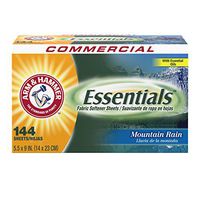 Arm & Hammer 3320000102 Essentials Dryer Sheets Mountain Rain 144 Sheets/Box 6 Boxes/Carton