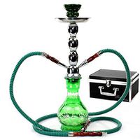 GSTAR Deluxe Series: 18" 2 Hose Hookah Complete Set w/Travel Case (Spring Green)
