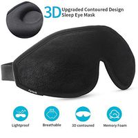 Sleep Mask, Pamyvia 3D Contoured Eye Mask for Sleeping, Soft Sleep Eye Mask with Memory Foam, Comfy Night Sleep Mask for Men Women, 100% Lightproof Eye Sleep Blindfold fit to Travel