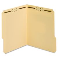 Globe-Weis/Pendaflex 100% Recycled Fastener Folders, 1/3 Cut, Reinforced Tab, 2-Inch Embedded Fasteners, Letter Size, Manila, 50 Folders Per Box (24537R)