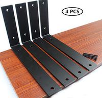 4 Pack - L10" x H 6" x W 1.5", 5mm Thick Rustic Shelf Bracket, Iron Shelf Brackets, Metal Shelf Bracket, Industrial Shelf Bracket, Modern Shelf Bracket, Decorative Shelving, Shelf Supports with Screws