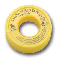 Gasoila Yellow PTFE High Density Thred Tape Roll, -450 to 550 Degree F Performance Temperature, 3.8 mil Thick, 260" Length, 1/2" Width, For Gas