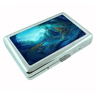 Perfection In Style Silver Cigarette Case Metal Wallet Alligator Design D001