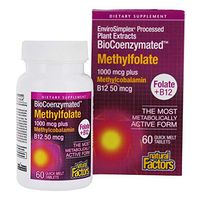 Natural Factors BioCoenzymated, Methylfolate, 1,000 mcg, 60 Quick Melt Tablets