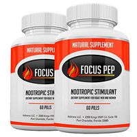Addrena Focus Pep 2 Pack- Over The Counter Stimulants to Speed Up Naturally: Study Alternative and Best Energy Supplements for Nootropic Brain Boosting, 1207 mg, 120 Pills