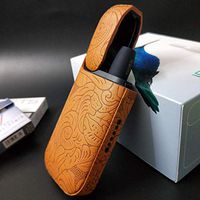 RONSHIN Flower Print Leather Case for IQOS 2.4 Plus II III Electronic Cigarette Carrying Protective Cover Yellow Second and Third Generation Universal