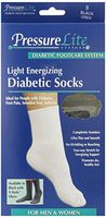 Activa Pressure Lite Light Energizing Diabetic Crew Socks, Black, Small